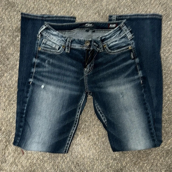 ❗️PRICE DROP❗️SILVER DARK WASH DENIM JEANS IN STYLE TUESDAY - Picture 1 of 3